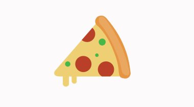 Pizza Diliminin İzole Edilmiş Vektör İllüstrasyonu. Pizza Dilimlenmiş Simgesi 