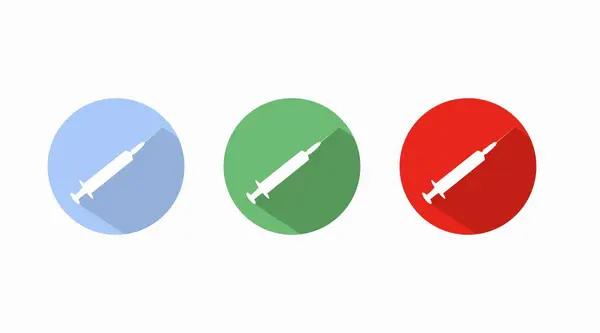 Illustration Isolée Vectorielle Une Seringue Icônes Seringue Couleur Différente — Image vectorielle