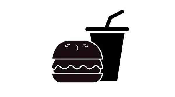 Junk Food Éttermi Ételek Gyorskaja Egészségtelen Ételek Gyorsétterem Ikon Gliff — Stock Vector