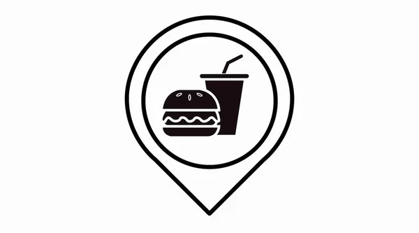 Vector Aislado Food Restaurant Icon Con Hamburguesa Bebida — Archivo Imágenes Vectoriales