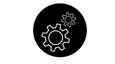 Bir Vector Ilulation of a Gear Wheel. Siyah Simgeyi Yapılandır veya Ayarla