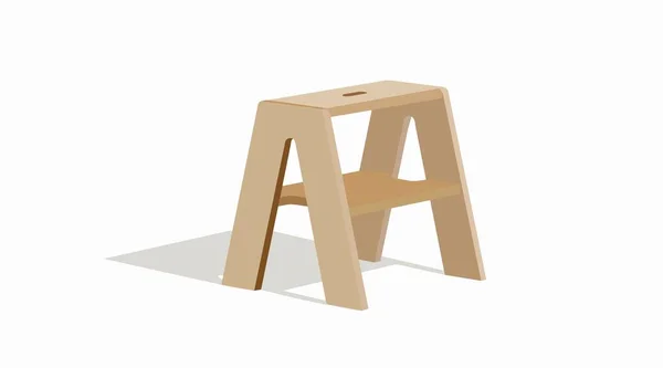 Vector Isolated Illustration Wooden Stool 약자이다 가구용 빈티지 — 스톡 벡터