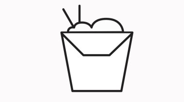 Çubuklu Paket Paketi 'nin Vektör İllüstrasyonu. Asya Yemekleri Simgesini Kaldırdı