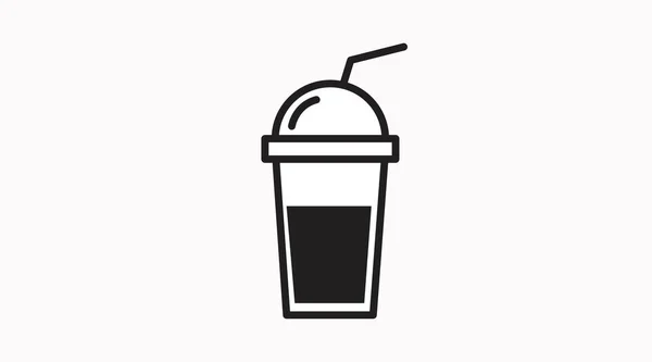 Kávézó Kávé Csésze Ital Jég Elvitelre Szánt Ikon Fekete Fehérben — Stock Vector