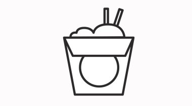 Çubuklu Paket Paketi 'nin Vektör İllüstrasyonu. Asya Yemekleri Simgesini Kaldırdı