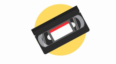 Vektör izole edilmiş VHS kaset. VHS Düz Simgesi