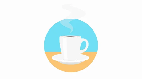 Vektor Elszigetelt Illusztrációja Egy Csésze Coffe Steam Kávéikon — Stock Vector