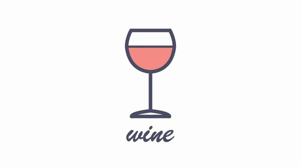 Ilustración Aislada Vectorial Una Copa Vino Icono Copa Vino — Archivo Imágenes Vectoriales