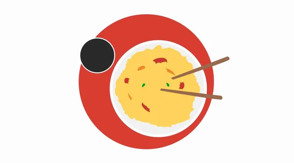Vector Isolated Illustration Asian Food Asian Food Icon — Stock Vector