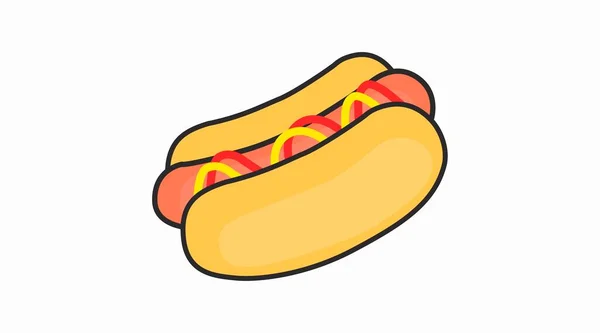 Illustration Isolée Vectorielle Hot Dog Icône Hotdog — Image vectorielle