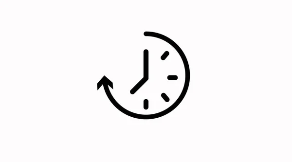 Ilustración Vectorial Reloj Icono Tiempo Blanco Negro — Vector de stock