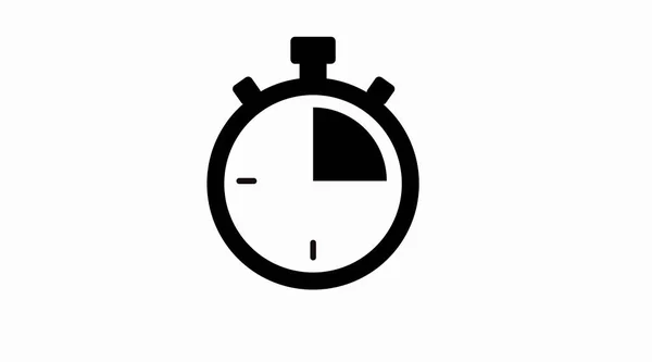 一个时钟的矢量孤立的说明 黑白时间图标 Chronometer图标 — 图库矢量图片