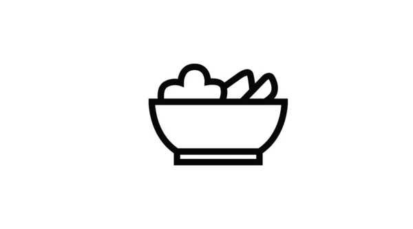 Vector Isolated Illustration Food Bowl Чорно Біле Ясо — стоковий вектор