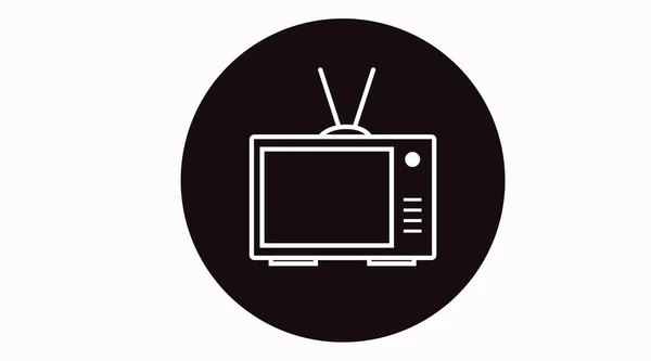 Vector Ilustración Aislada Una Televisión Icono Televisión Blanco Negro — Archivo Imágenes Vectoriales