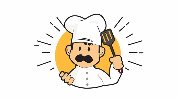 Vector Geïsoleerde Illustratie Van Een Chef Chef Kok Keukenicoon — Stockvector