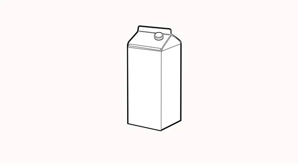 Vektor Isolierte Schwarz Weiß Illustration Einer Milch Oder Saftbox — Stockvektor