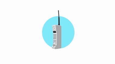 80 'lerin cep telefonunun izole edilmiş yansıması. Eski Telefon Simgesi