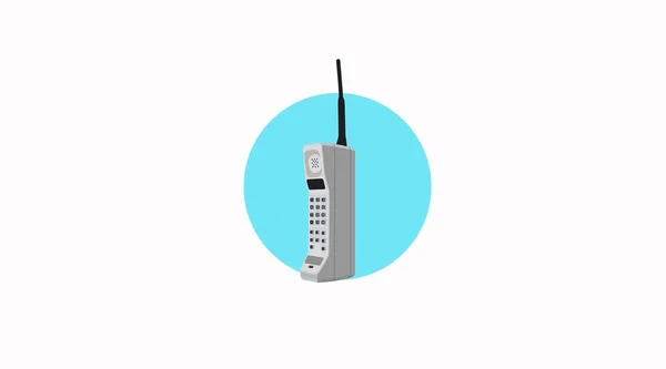 Vector Isolated Illustration 80S Mobile Phone Ícone Telefone Vintage — Vetor de Stock