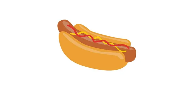 Illustration Isolée Vectorielle Hot Dog Icône Hotdog — Image vectorielle