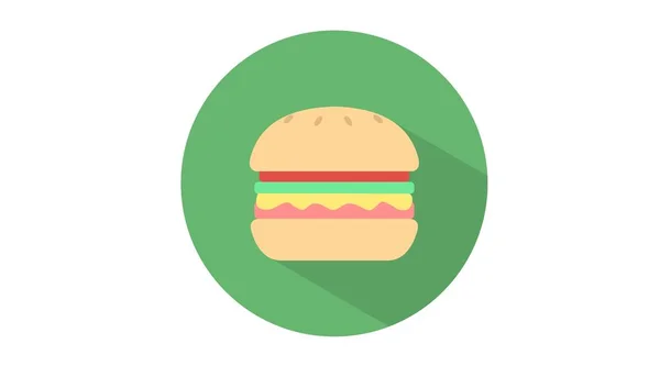 Ilustración Vectorial Burger Verde Redondeado Icono Signo — Archivo Imágenes Vectoriales