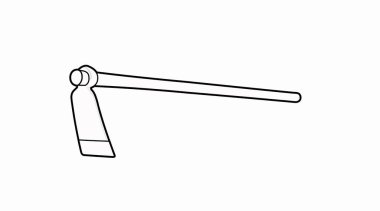 Beyaz Arkaplanda Bir Çapanın İzole Edilmiş Gösterimi, Siyah ve Beyaz Çizim