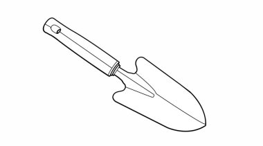 Beyaz arkaplanda siyah-beyaz bir kürek tasviri