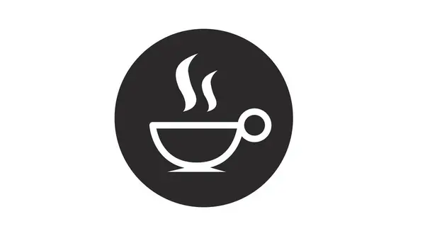 コーヒーカップアイコン 黒と白のコーヒーイラストの分離カップ — ストックベクタ