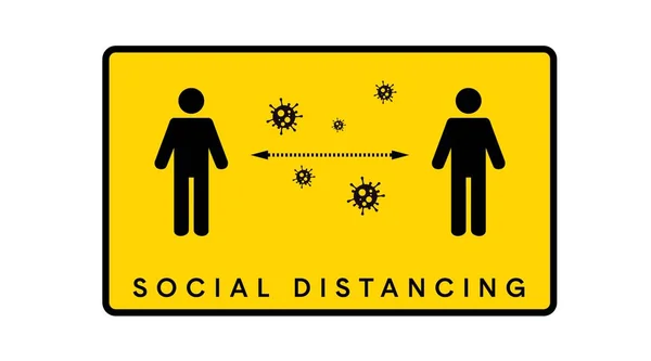 Distanciamiento Social Mantén Distancia Protección Contra Epidemia Coronavirus Ilustración Signo — Archivo Imágenes Vectoriales