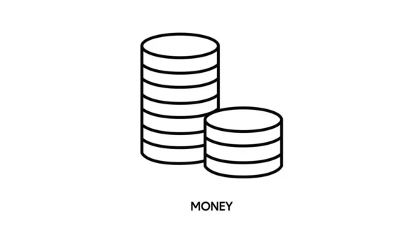 Money Stacked Coins Icon Flat Style Vector Isolated Illustration Stack — Stock Vector