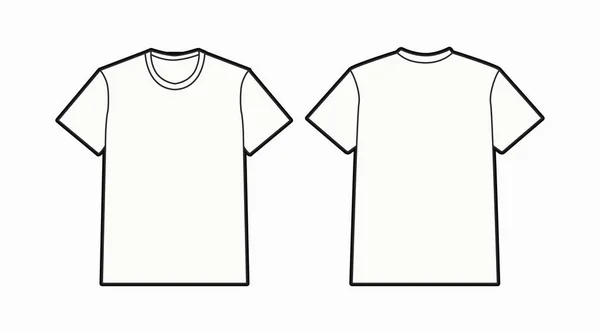 空のTシャツテンプレート 空のフロントとバックのTシャツテンプレート — ストックベクタ