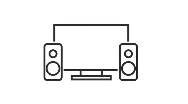 Pantalla Con Icono Dispositivo Sonido Ilustración Vectorial Aislada Una Pantalla — Vector de stock