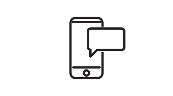 Mobiltelefon Beszélő Ikon Vektor Izolált Illusztrációja Egy Mobiltelefon Üzenettel Vagy — Stock Vector