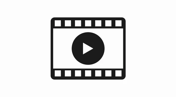 Ícone Filme Filme Vetor Isolado Preto Branco Ilustração Vídeo Filme — Vetor de Stock