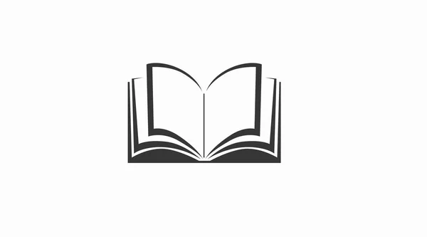 Векторная Изолированная Иллюстрация Книги Черно Белая Икона — стоковый вектор