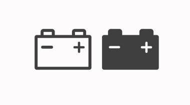 Batarya Simgesi Ayarlandı. Vektör izole düz basit pil simgeleri
