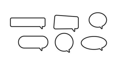 Boş çizgi roman baloncukları. Vektör siyah ve beyazı izole etti