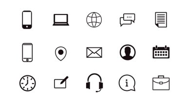 Simge Ayarla 'yla bağlantı kur. Farklı Konum simgelerinin Siyah ve Beyaz Görünümü