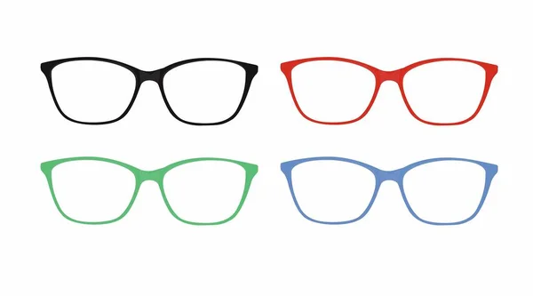 Diferentes Marcos Gafas Color Conjunto Aislado Vectorial Iconos Gafas — Vector de stock