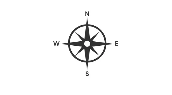 指南针图标 一个指南针的黑白孤立图解 — 图库矢量图片