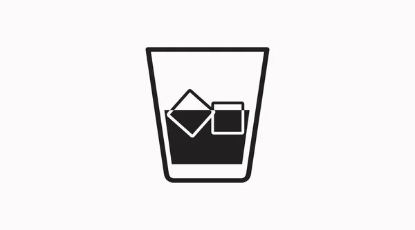 Icono Bebida Vector Aislado Ilustración Blanco Negro Vaso Bebida Con — Archivo Imágenes Vectoriales