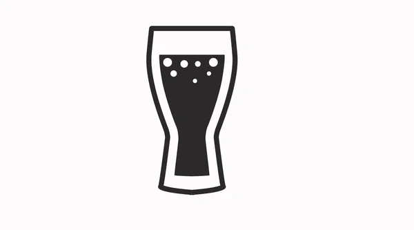 Drink Icon Vector Black White Isolated Illustration Glass Beer — Stock Vector