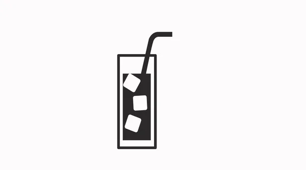 Drink Icoon Vector Isoleerde Zwart Wit Illustratie Van Een Glas — Stockvector