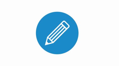 Kalem Simgesi. Bir kalemin izole edilmiş düz çizimi. Simgeyi Düzenle veya İmzala