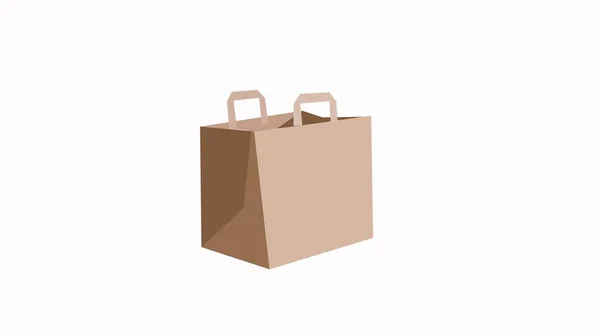 Vector Isolated Illustration Take Away Paper Bag — Stock Vector