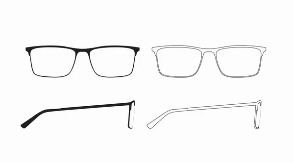 Vektorisolierte Illustration Eines Brillengestells Für Frauen Schwarze Brille Rahmt Front — Stockvektor