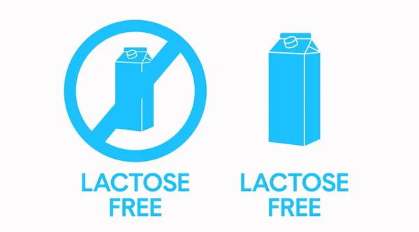 Laktosefreies Icon Set Vektorisolierte Darstellung Von Laktosefreien Anzeichen — Stockvektor