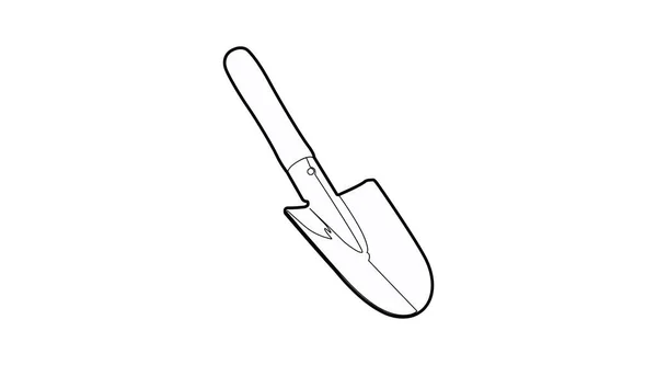 Black White Vector Isolated Illustration Small Garden Shovel — Stock Vector