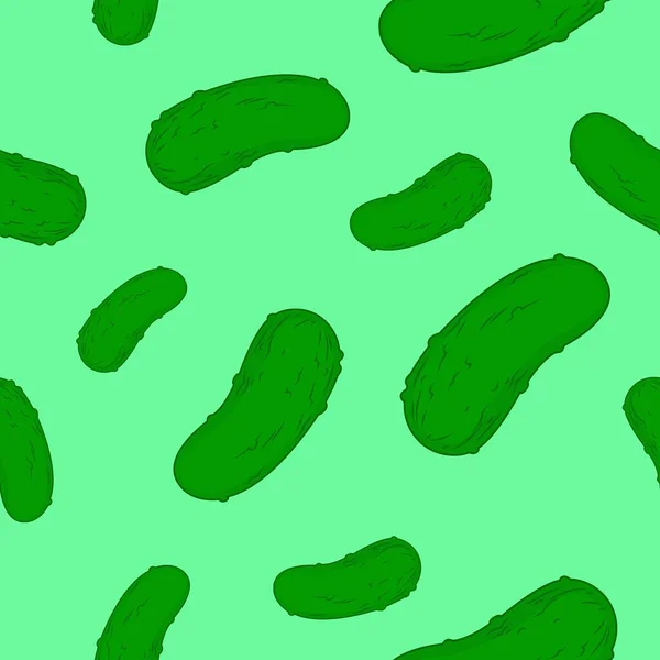 Gurkenmuster Vektornahtloses Muster Oder Hintergrund Mit Pickles — Stockvektor