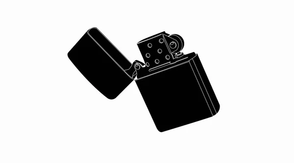 Black White Lighter Vector Isolated Illustration Metal Lighter — Stock Vector