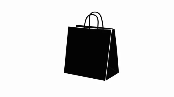 Ícone Saco Compras Vetor Isolado Preto Branco Ilustração Saco Compras — Vetor de Stock